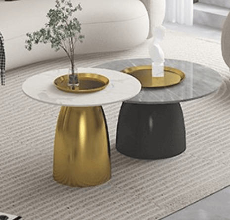 Yoocell black and gold coffee table for salon beauty lounge C1012 (2)