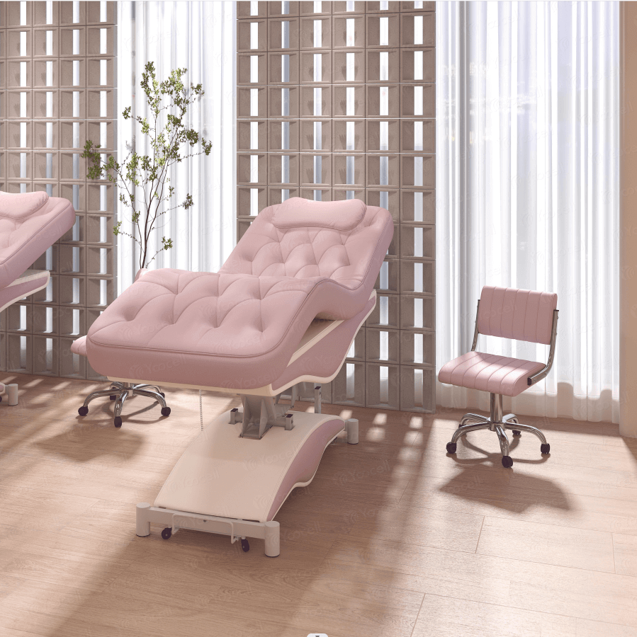 Yoocell pink color beauty bed eyelash facial bed for salon furniture OC1245 (1)