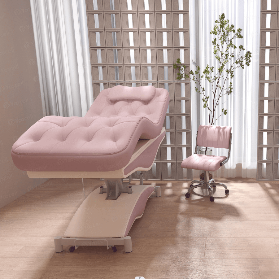 Yoocell pink color beauty bed eyelash facial bed for salon furniture OC1245 (2)